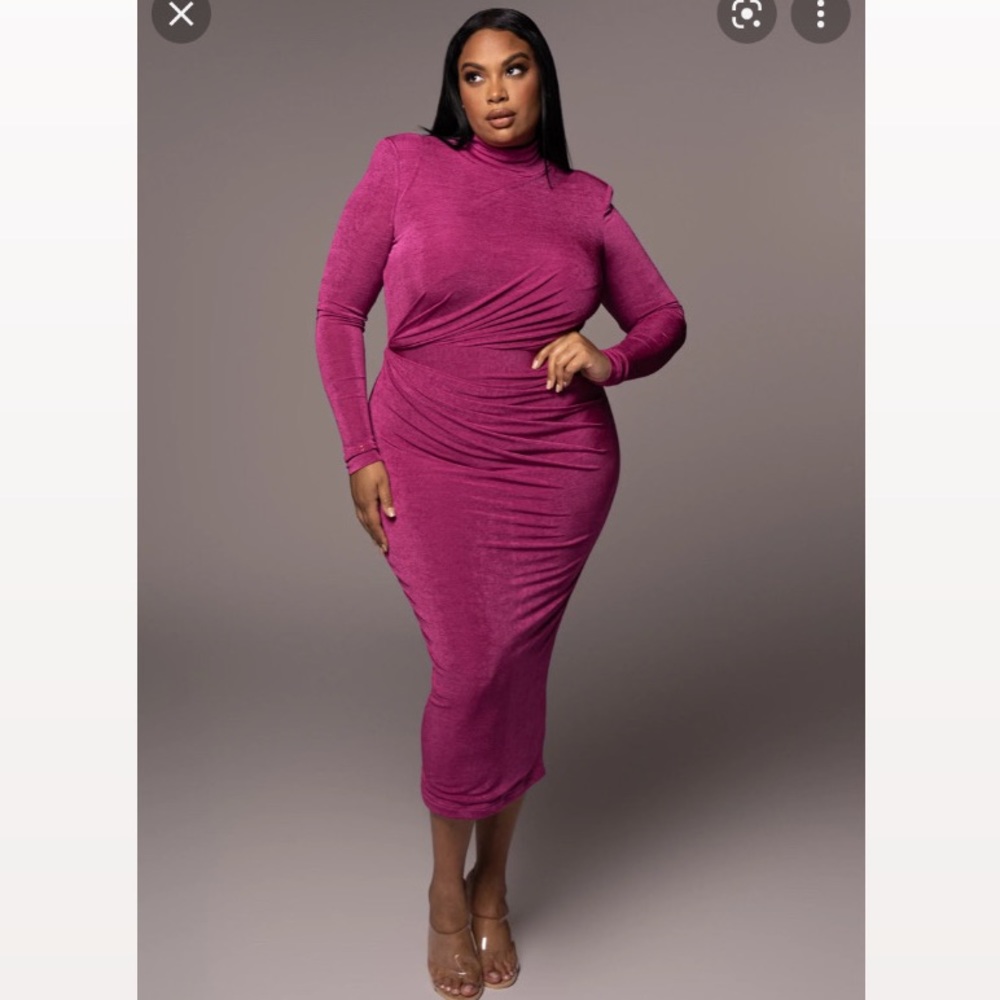 JLuxLabel Berry Mock Neck Dress